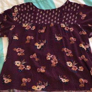 Maroon floral top